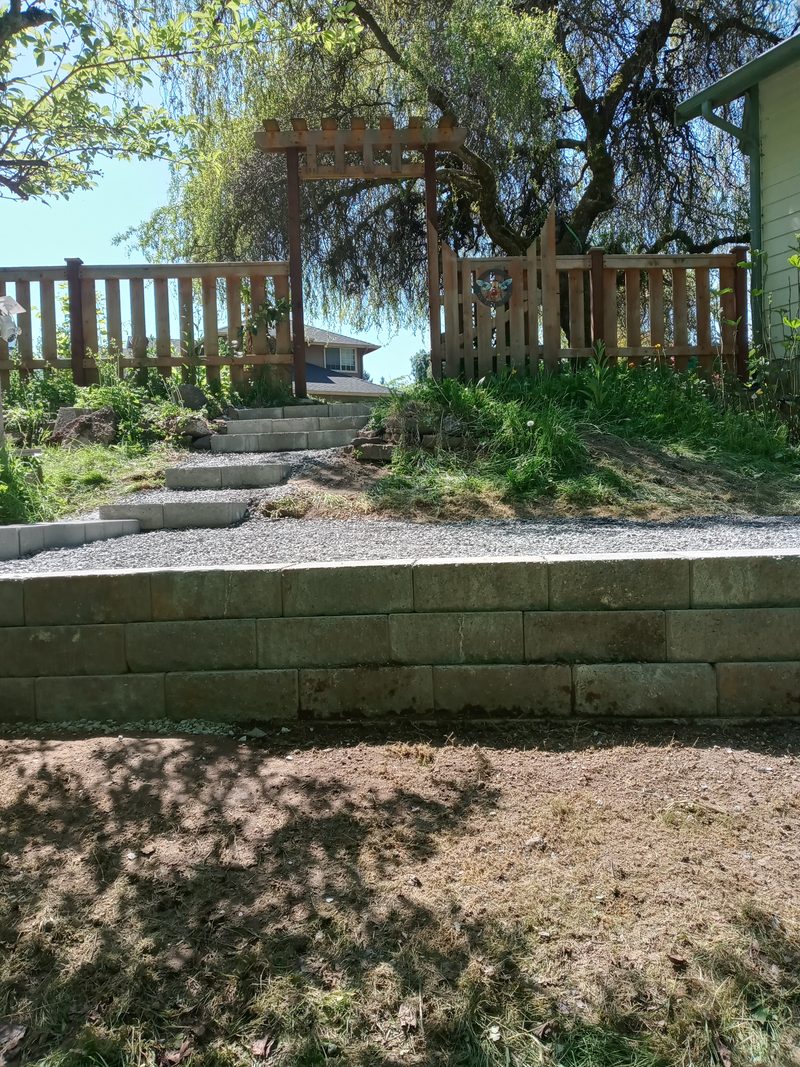 Block retaining wall and terrace steps built by ZNS